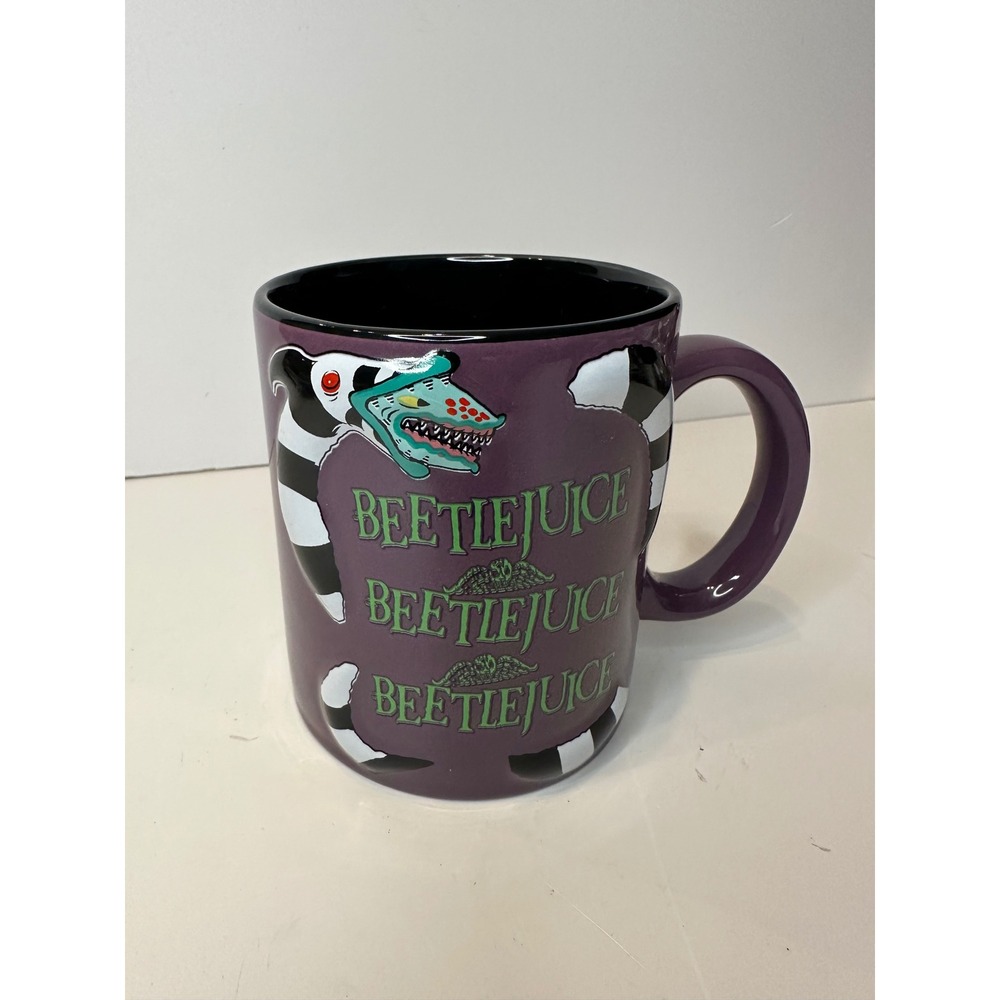 Beetlejuice Purple Ceramic Coffee Mug Movie Memorabilia Collector's‎ Item